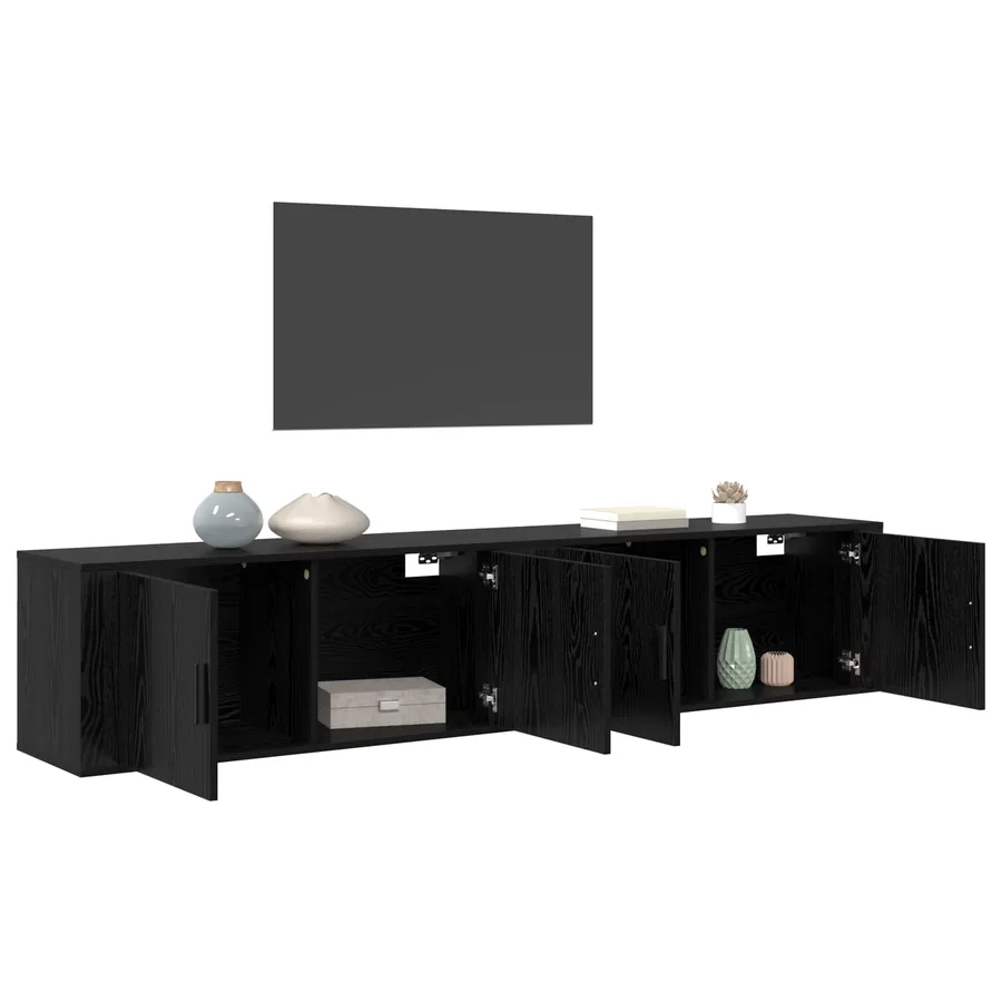 Ensemble de meuble TV mural 2 pcs Chêne noir 100 x 34,5 x 40 cm - 3
