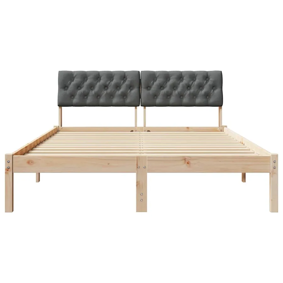 Cadre de lit avec tête de lit marron et gris foncé 160 x 200 cm - 5