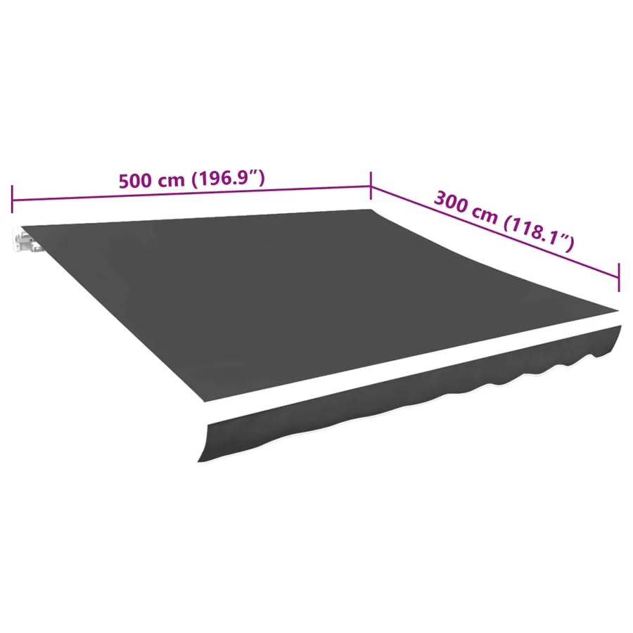 Tissu de remplacement pour auvent gris 5x3 m polyester - 5