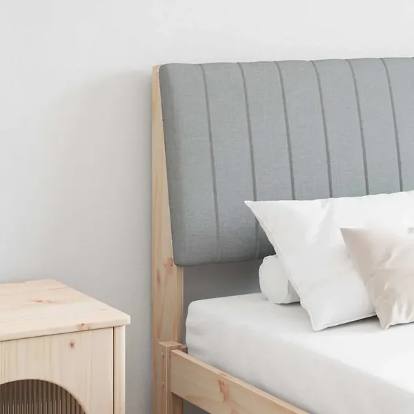 Tête de lit capitonnée Gris clair 160 cm Pin massif