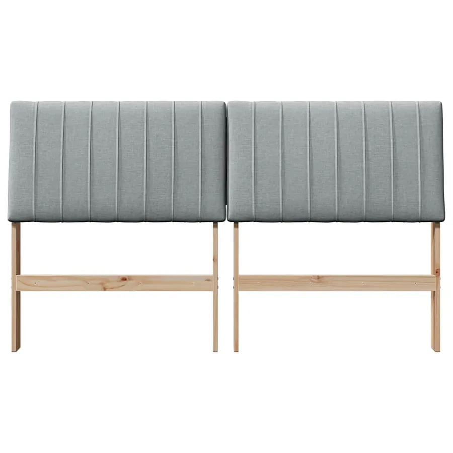 Tête de lit capitonnée Gris clair 160 cm Pin massif - 4