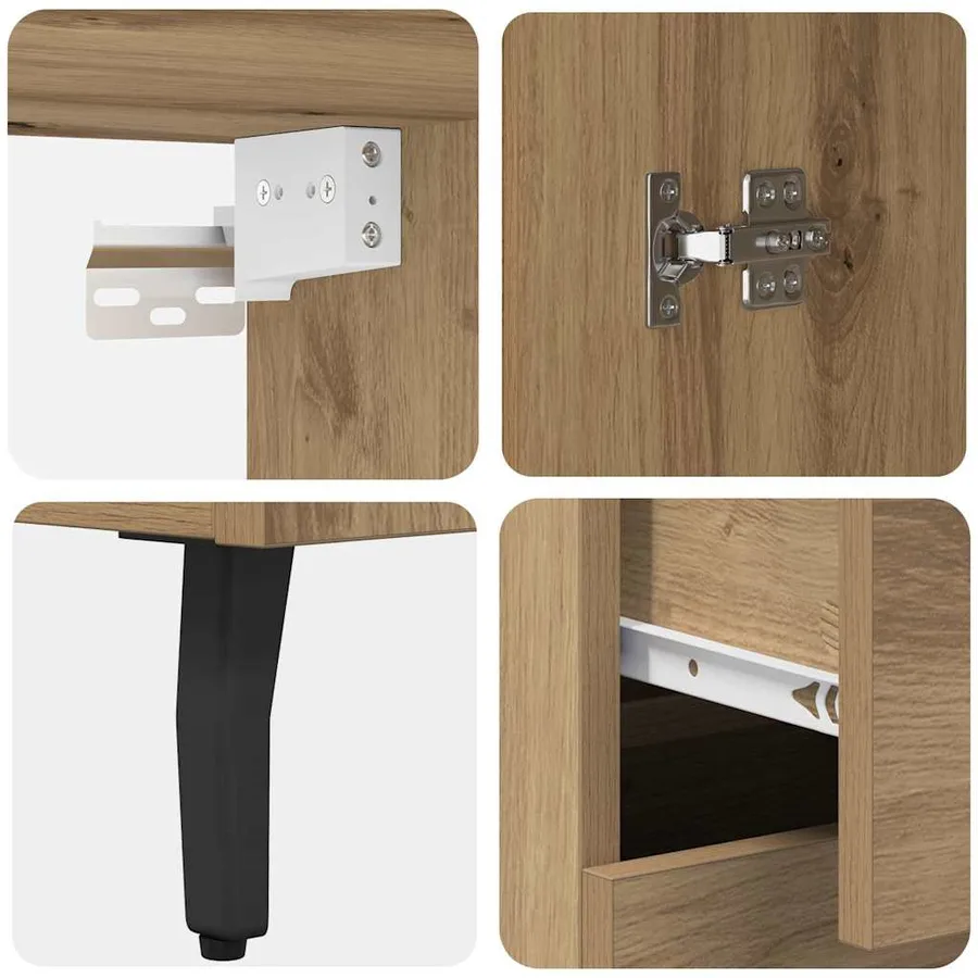 Haut Armoire 2 pcs Chêne artisanal 69,5 x 32,5 x 180 cm - 11
