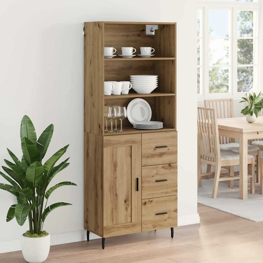 Haut Armoire 2 pcs Chêne artisanal 69,5 x 32,5 x 180 cm - 4