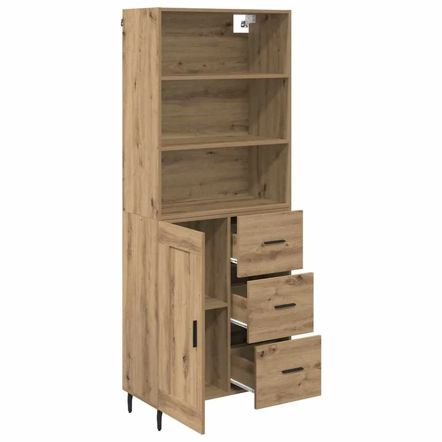Haut Armoire 2 pcs Chêne artisanal 69,5 x 32,5 x 180 cm - 5
