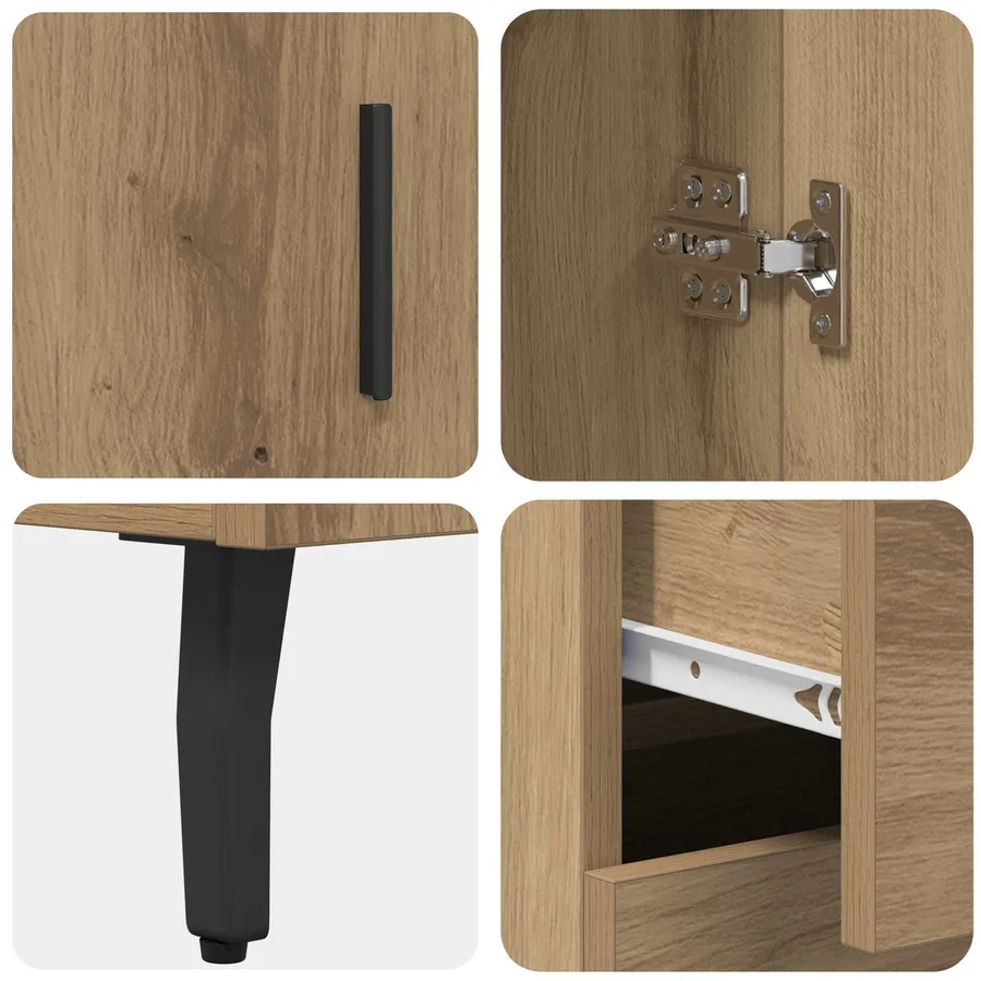 Haut Armoire 2 pcs Chêne artisanal 69,5 x 34 x 180 cm - 11