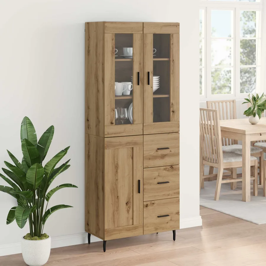 Haut Armoire 2 pcs Chêne artisanal 69,5 x 34 x 180 cm - 4