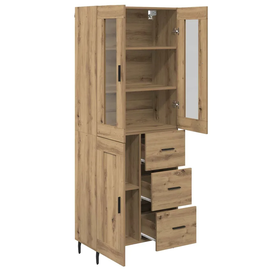 Haut Armoire 2 pcs Chêne artisanal 69,5 x 34 x 180 cm - 5