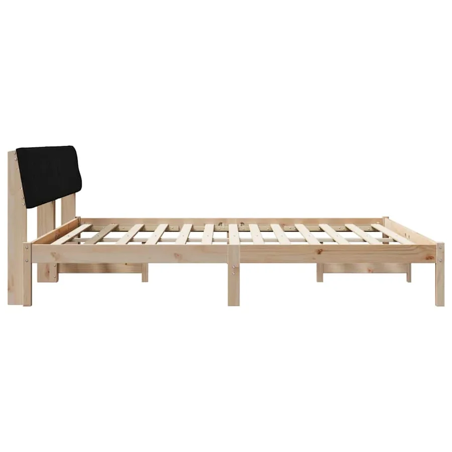 Cadre de lit Marron et noir 200 x 200 cm Bois massif en pin - 6