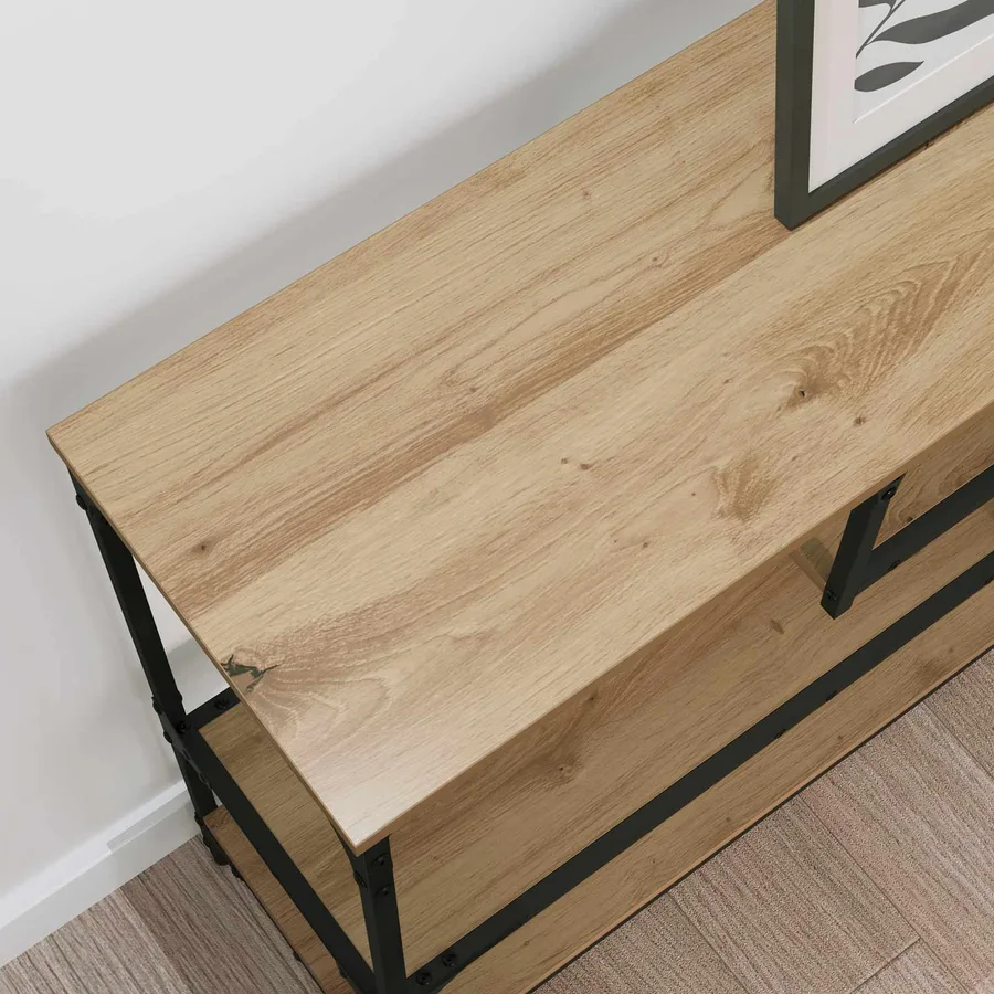 Table console Chêne artisanal 100 x 30 x 75 cm - 4