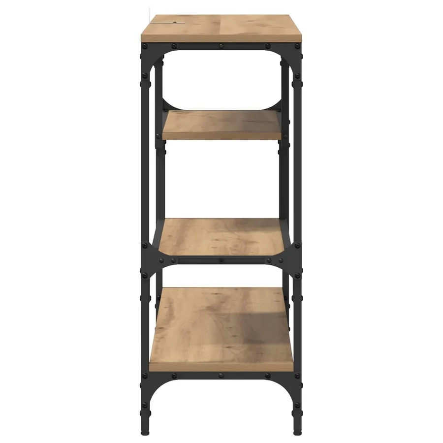 Table console Chêne artisanal 100 x 30 x 75 cm - 6