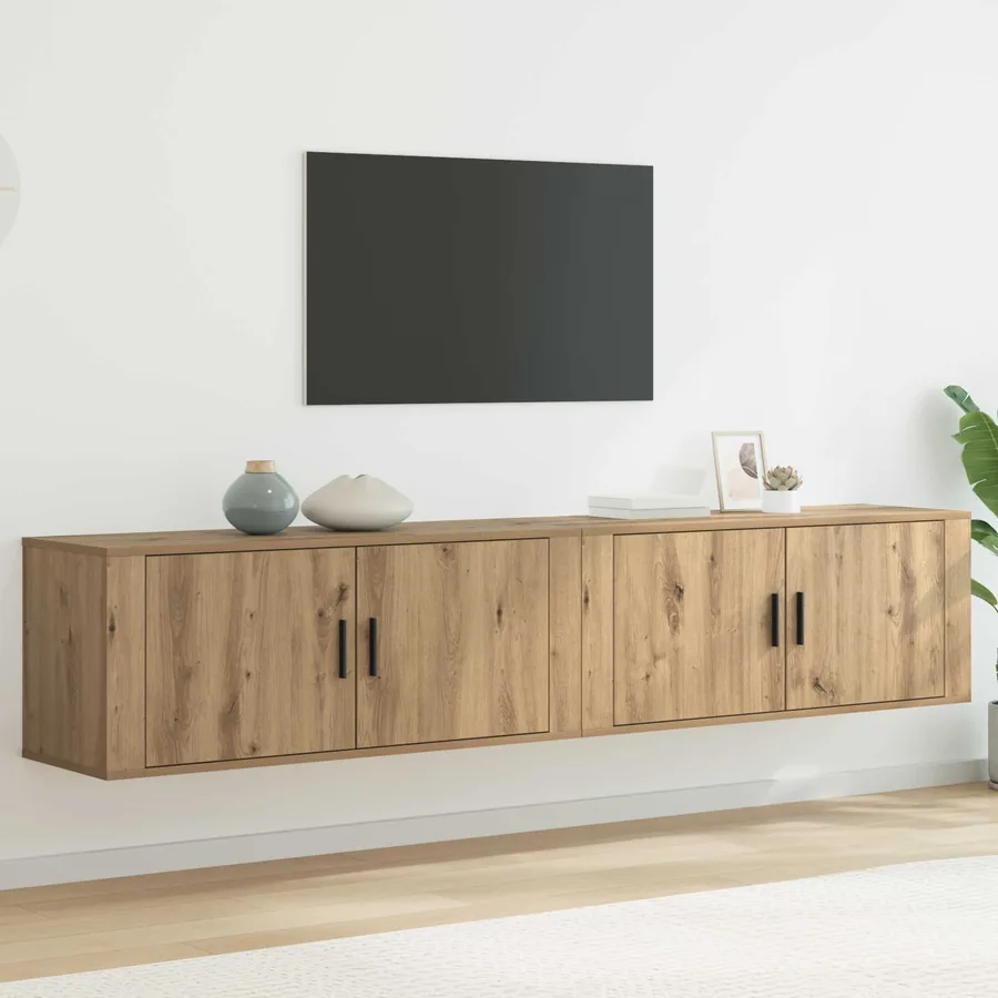 Ensemble de meuble TV mural 2 pcs Chêne artisanal