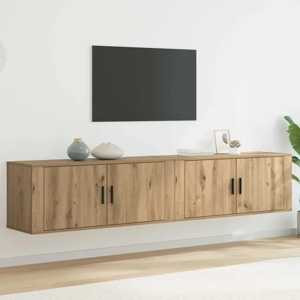 Ensemble de meuble TV mural 2 pcs Chêne artisanal