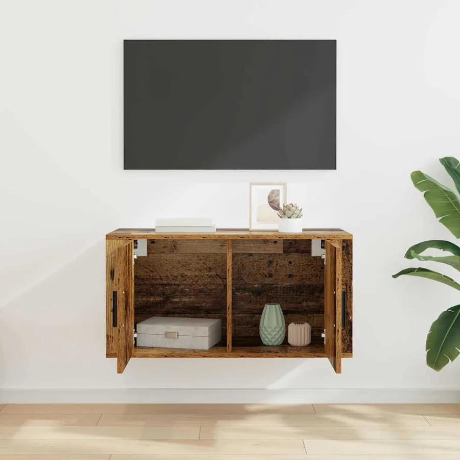 Meuble TV mural Bois ancien 80 x 34,5 x 40 cm Bois d'ingénierie - 4