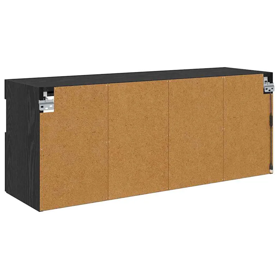 Meuble TV mural Chêne noir 100 x 30 x 40 cm Bois d'ingénierie - 9