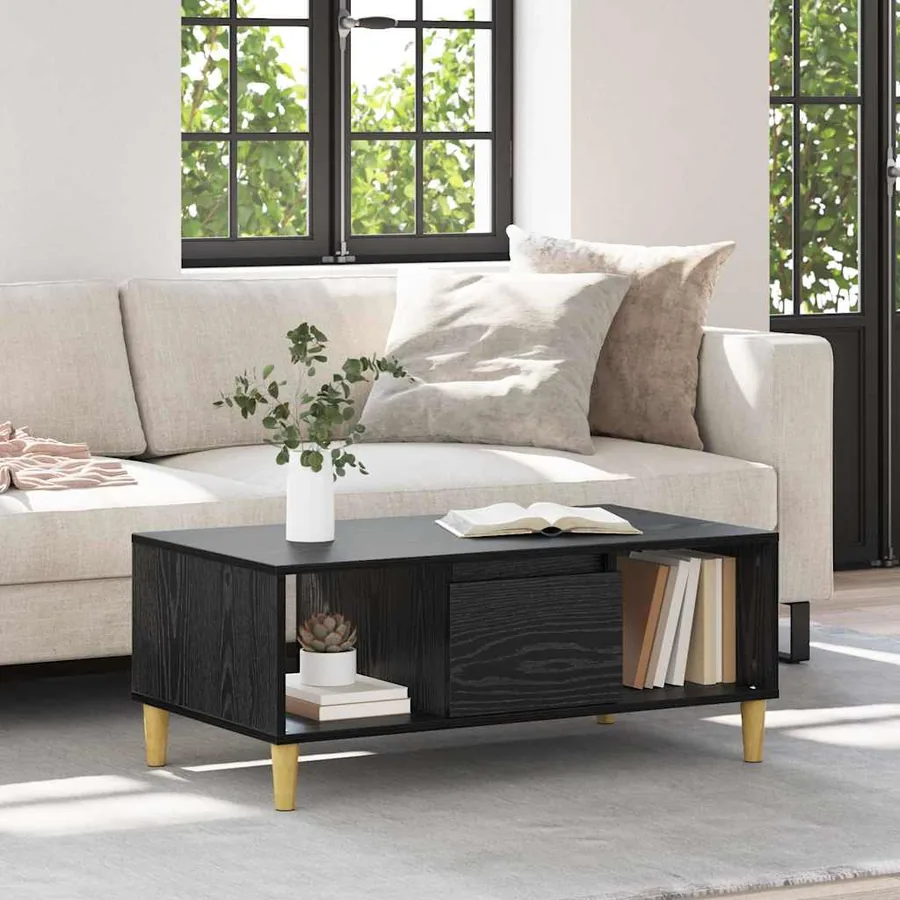 Table basse Chêne noir 90 x 50 x 26,5 cm Bois d'ingénierie