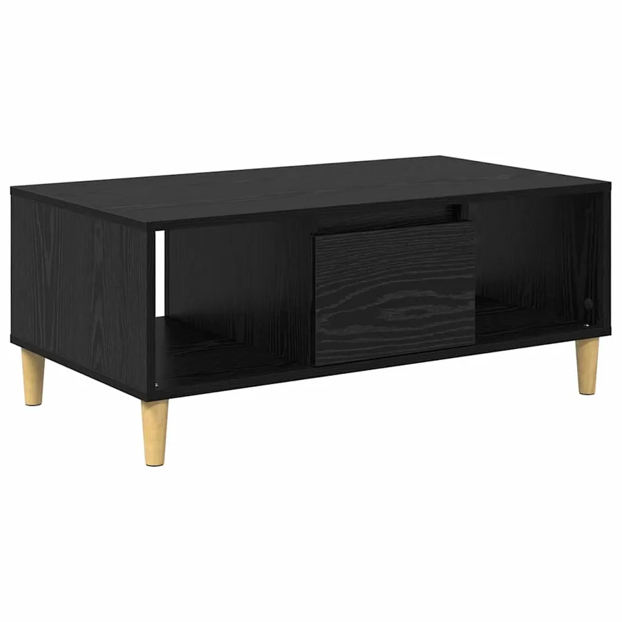 Table basse Chêne noir 90 x 50 x 26,5 cm Bois d'ingénierie - 2