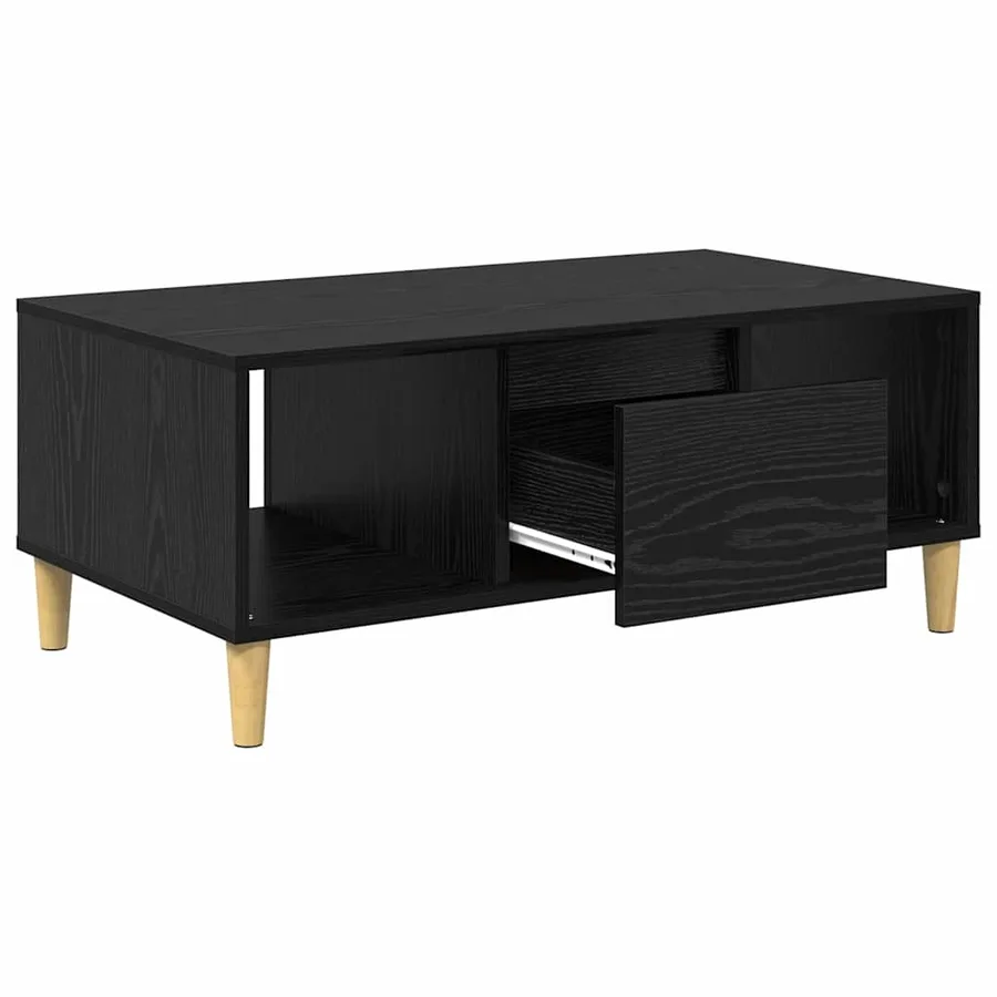 Table basse Chêne noir 90 x 50 x 26,5 cm Bois d'ingénierie - 5
