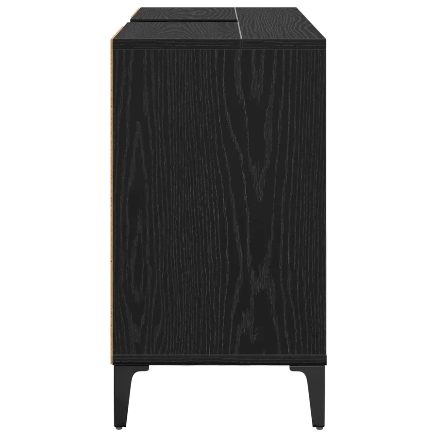 Armoire d'évier avec étagère Chêne noir 80 x 33 x 60 cm - 7