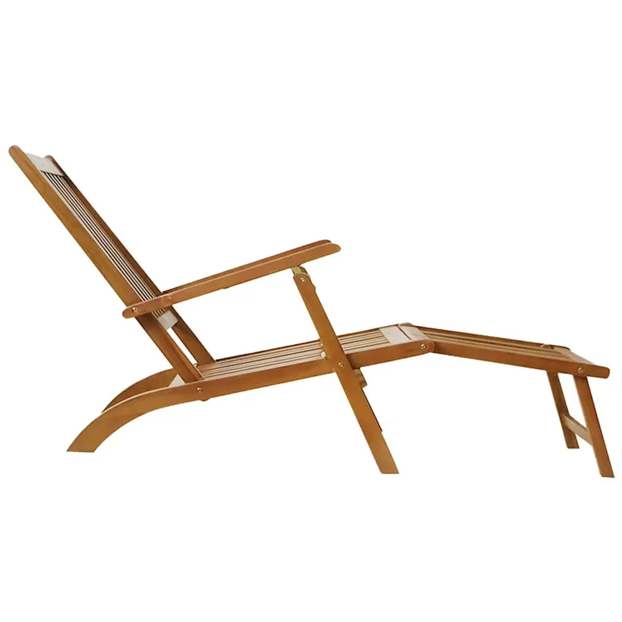 Chaise de terrasse avec repose-pied Bois d'acacia solide - 6