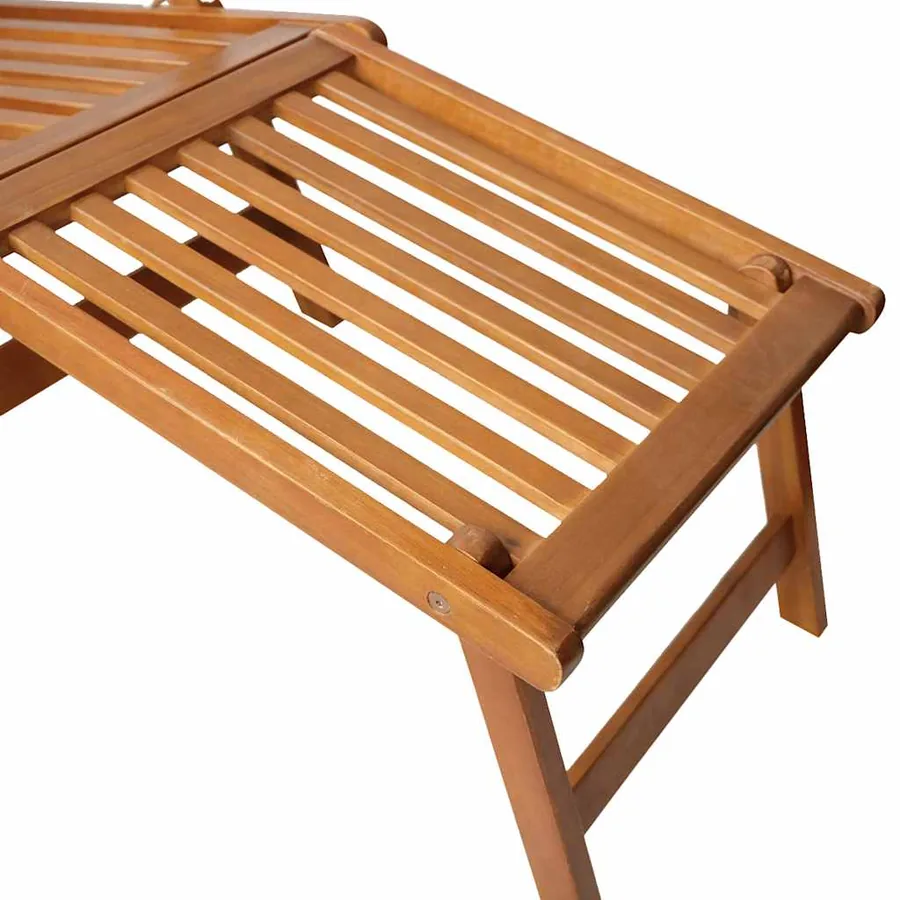 Chaise de terrasse avec repose-pied Bois d'acacia solide - 7