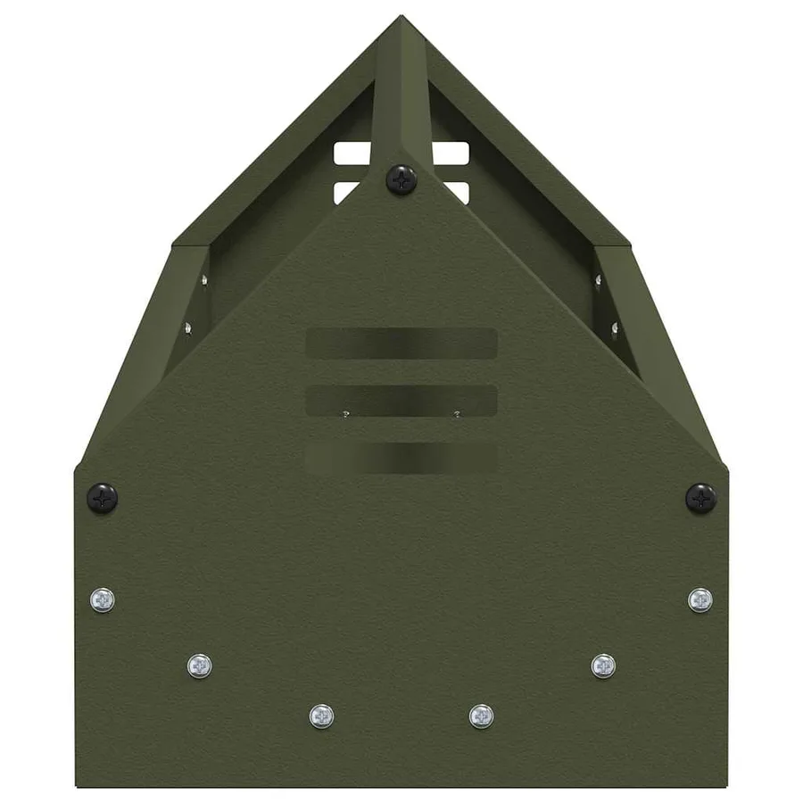 Bac de nourrissage pour poules Vert olive 108 x 20,5 x 20 cm - 6