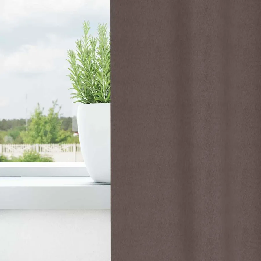 Rideaux occultants avec anneaux 2 pcs Marron foncé 260 x 140 cm - 3