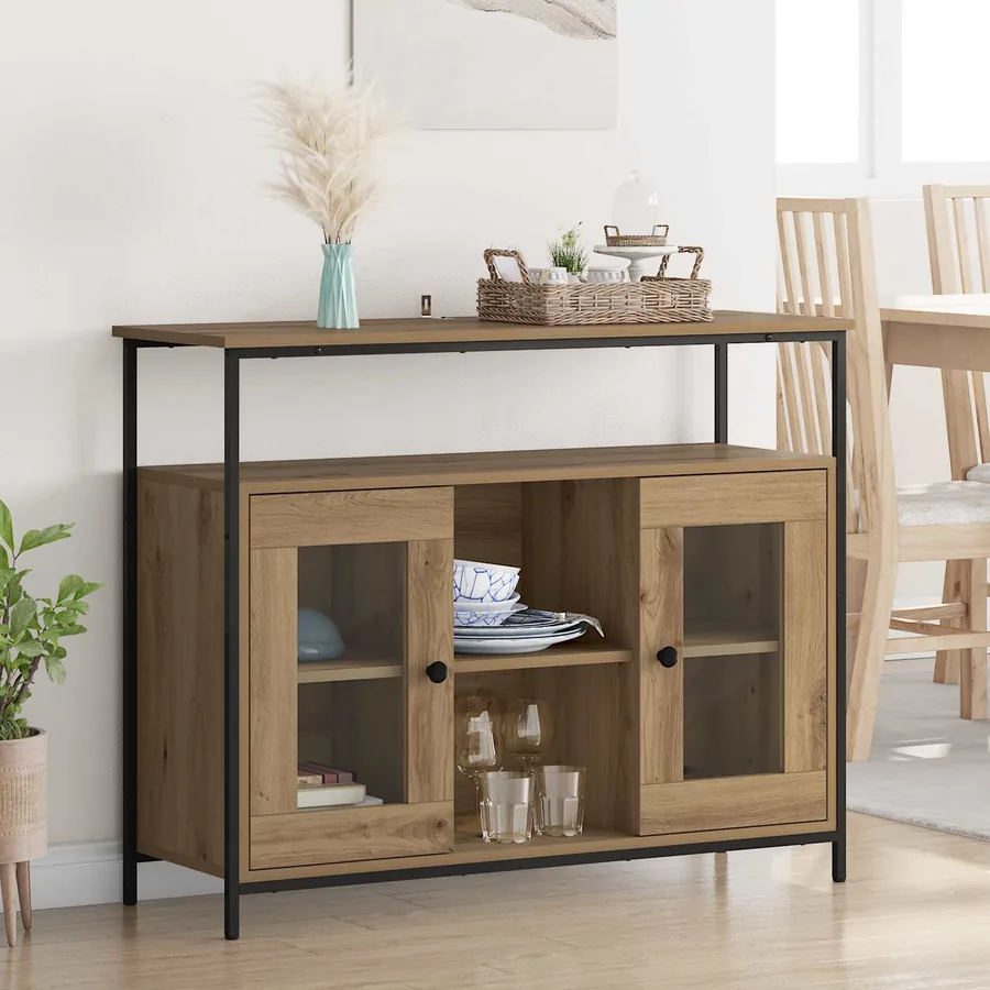 Buffet Chêne artisanal 100 x 35 x 80 cm Bois d'ingénierie
