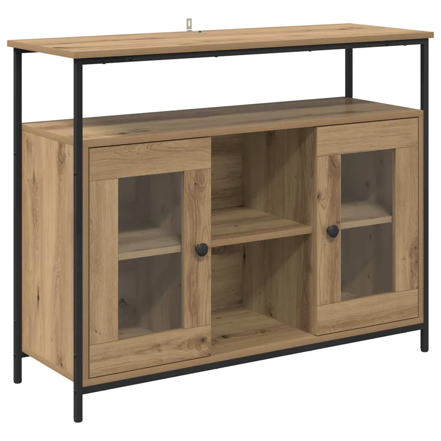 Buffet Chêne artisanal 100 x 35 x 80 cm Bois d'ingénierie - 2
