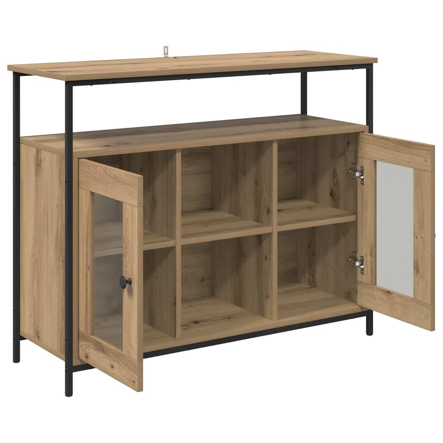 Buffet Chêne artisanal 100 x 35 x 80 cm Bois d'ingénierie - 5