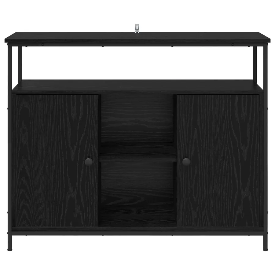 Buffet Chêne noir 100 x 35 x 80 cm Bois d'ingénierie - 6