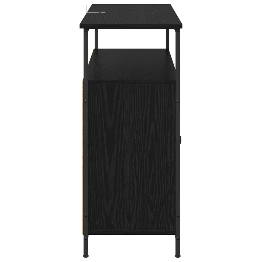 Buffet Chêne noir 100 x 35 x 80 cm Bois d'ingénierie - 7