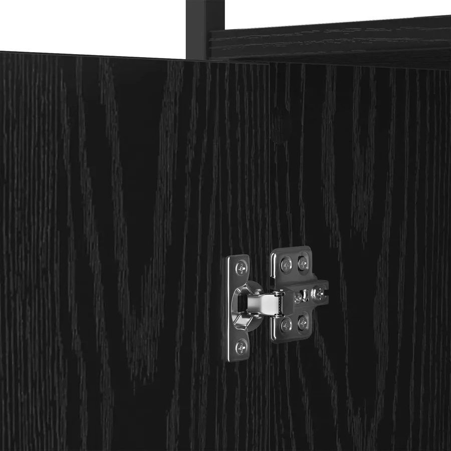 Buffet Chêne noir 100 x 35 x 80 cm Bois d'ingénierie - 9