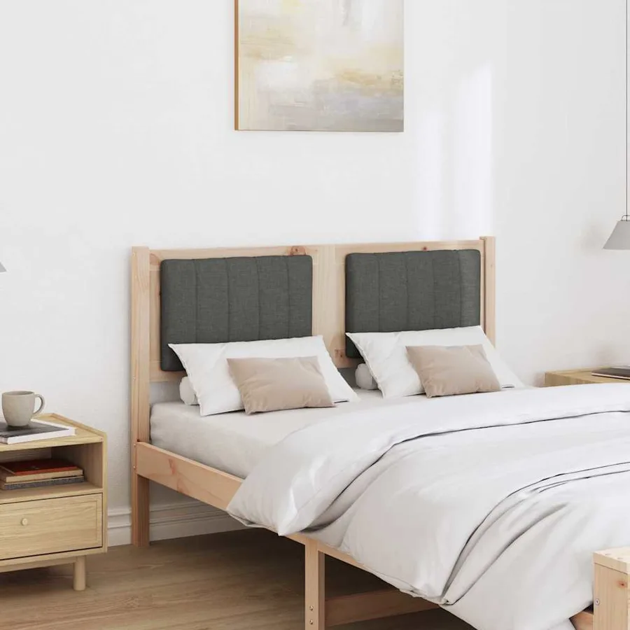 Tête de lit capitonnée Marron 120 cm Pin massif - 3