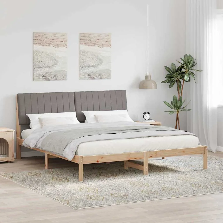Cadre de lit avec tête de lit Marron 180 x 200 cm Pin massif