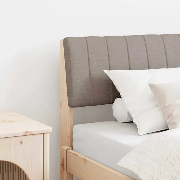 Tête de lit capitonnée Taupe 75 cm Pin massif