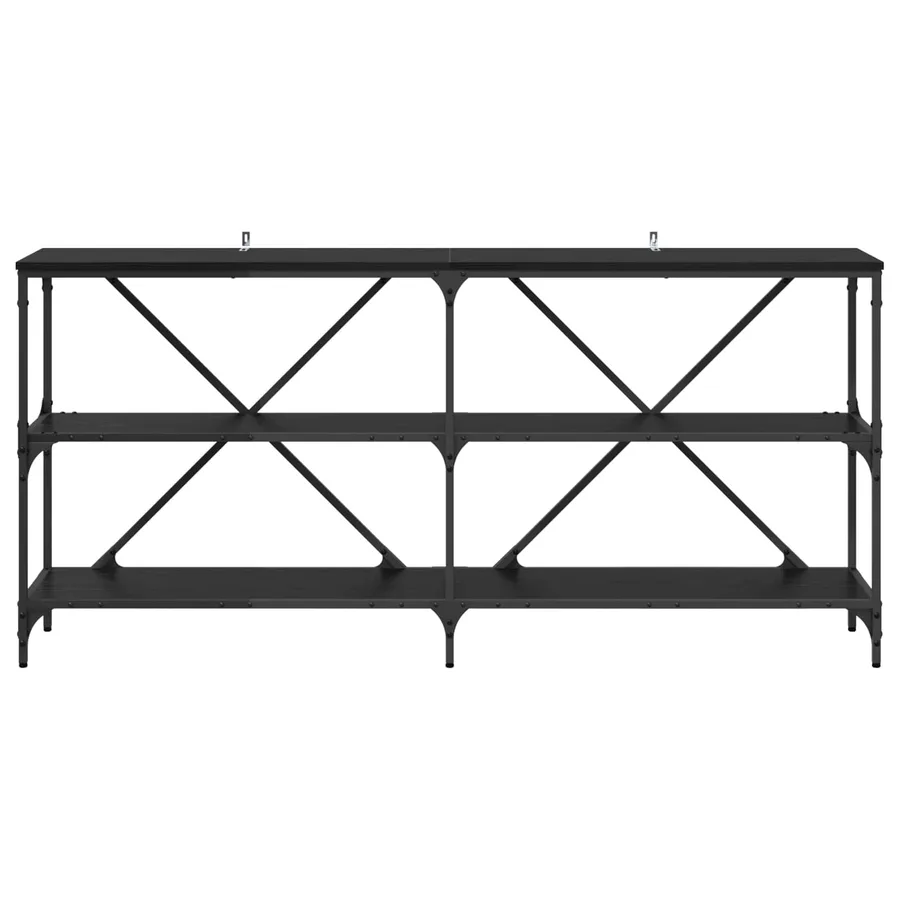 Table console Chêne noir 160 x 30 x 75 cm Bois d'ingénierie - 5