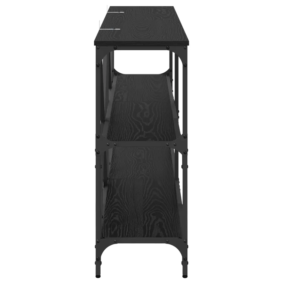 Table console Chêne noir 160 x 30 x 75 cm Bois d'ingénierie - 6