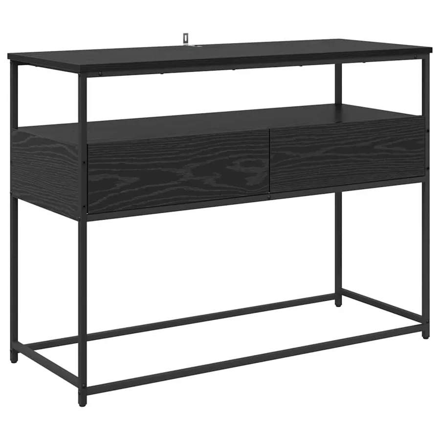 Table console Chêne noir 100 x 40 x 75 cm Bois d'ingénierie - 2