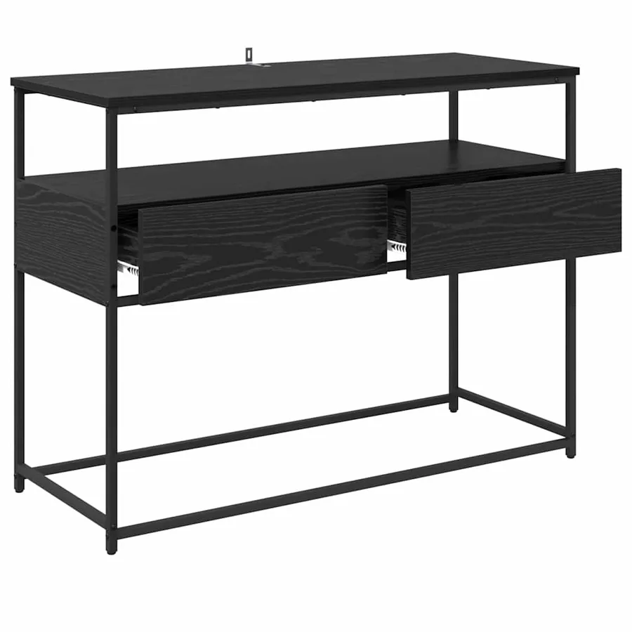 Table console Chêne noir 100 x 40 x 75 cm Bois d'ingénierie - 5