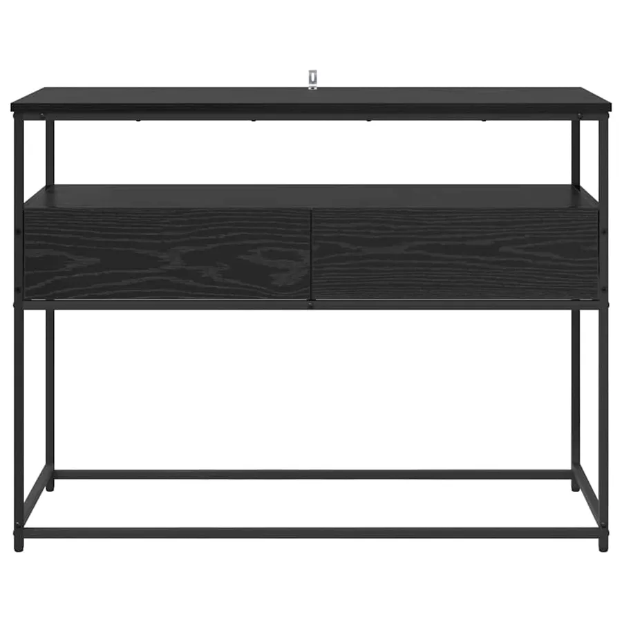 Table console Chêne noir 100 x 40 x 75 cm Bois d'ingénierie - 6