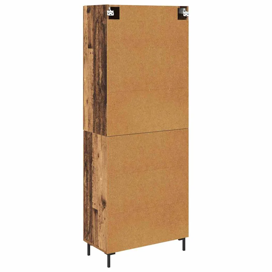 Haut Armoire 2 pcs Bois Ancien Bois d'ingénierie - 10
