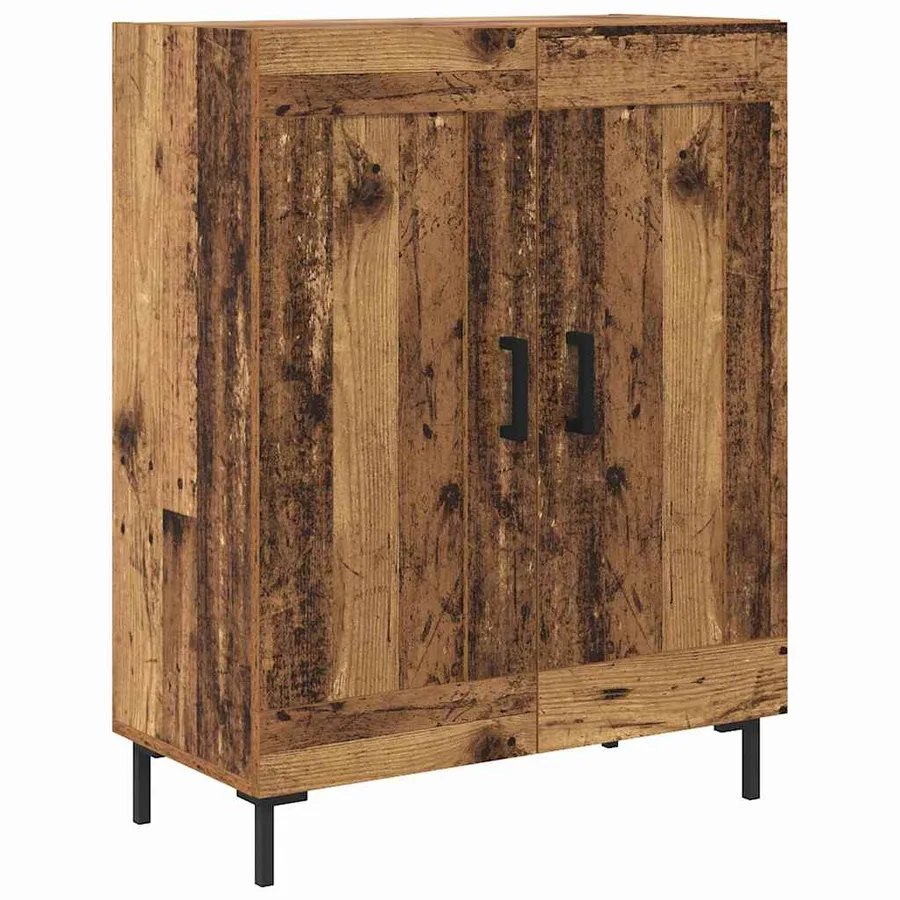 Haut Armoire 2 pcs Bois Ancien Bois d'ingénierie - 6