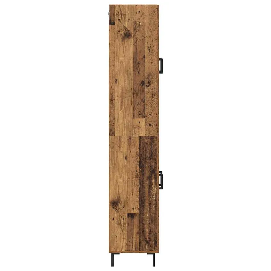 Haut Armoire 2 pcs Bois Ancien Bois d'ingénierie - 9