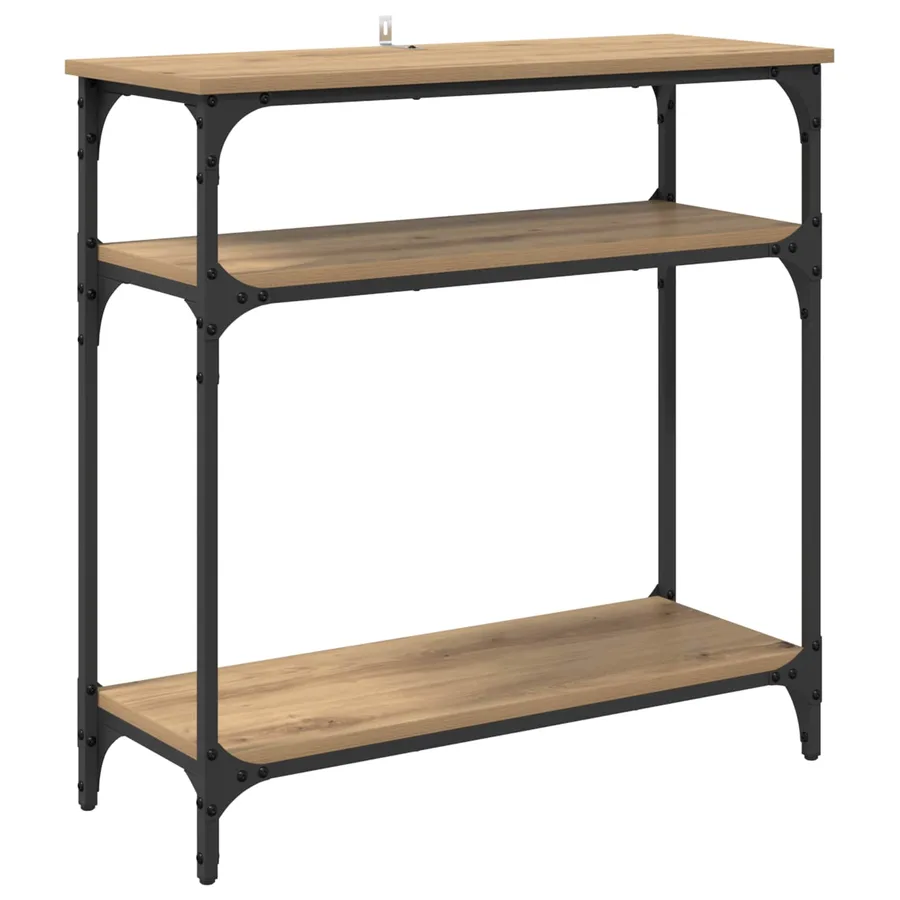 Table console Chêne artisanal 75 x 29 x 75 cm Bois d'ingénierie - 2