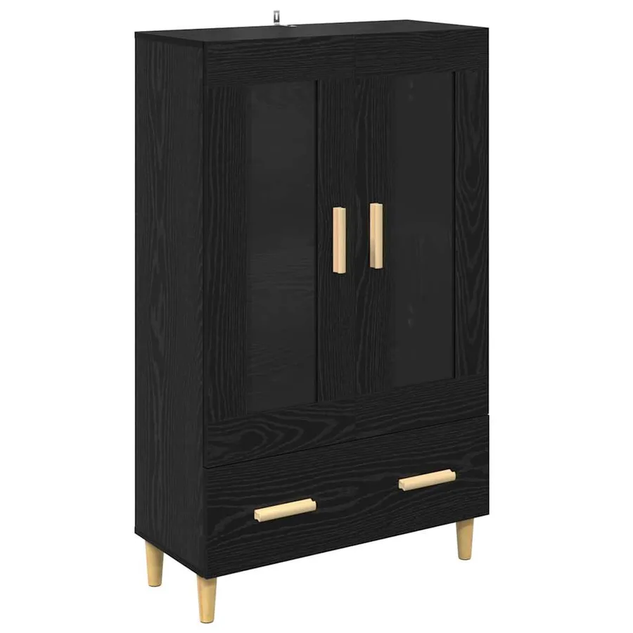 Haut Armoire Chêne noir 70 x 31 x 115 cm Bois d'ingénierie - 2