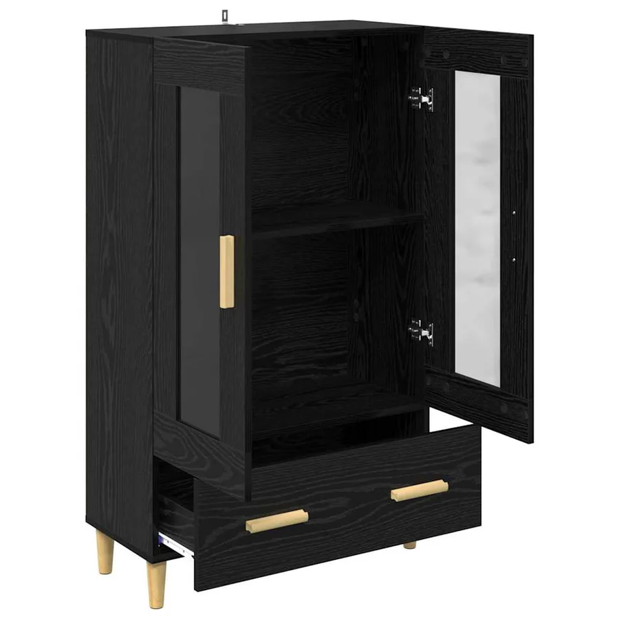 Haut Armoire Chêne noir 70 x 31 x 115 cm Bois d'ingénierie - 5