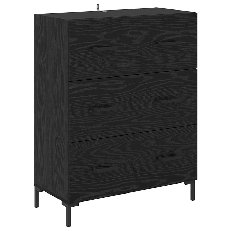 Haut Armoire avec tiroir 2 pcs Chêne noir Bois d'ingénierie - 6
