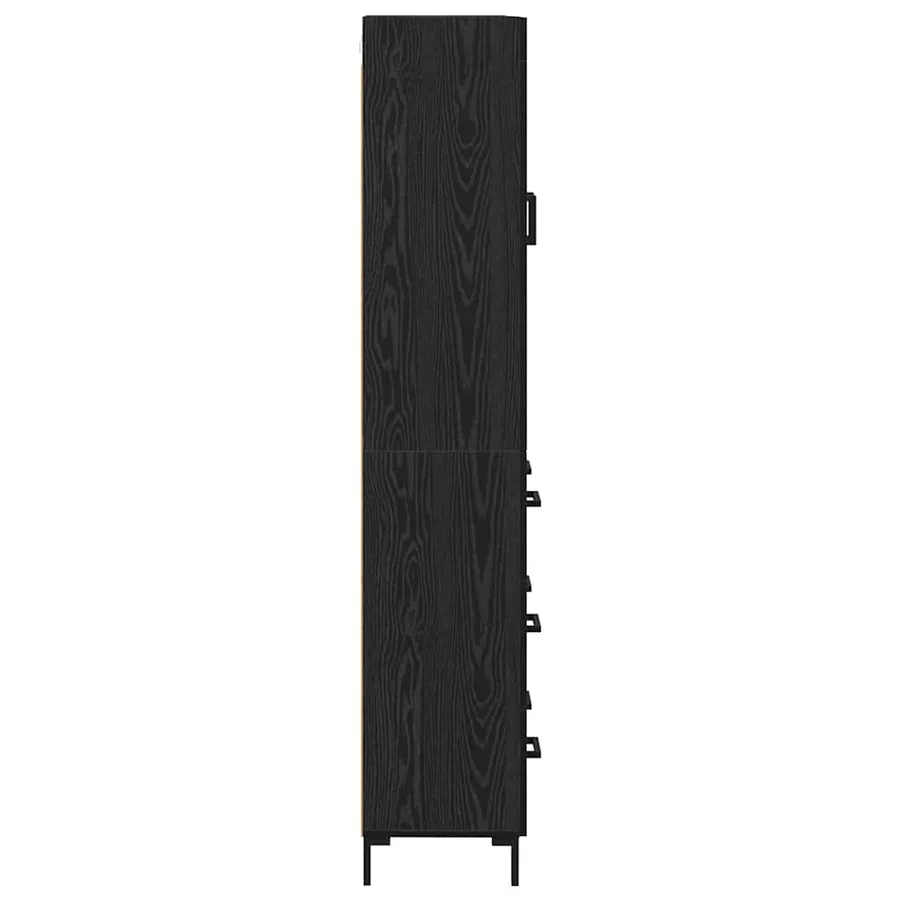 Haut Armoire avec tiroir 2 pcs Chêne noir Bois d'ingénierie - 9