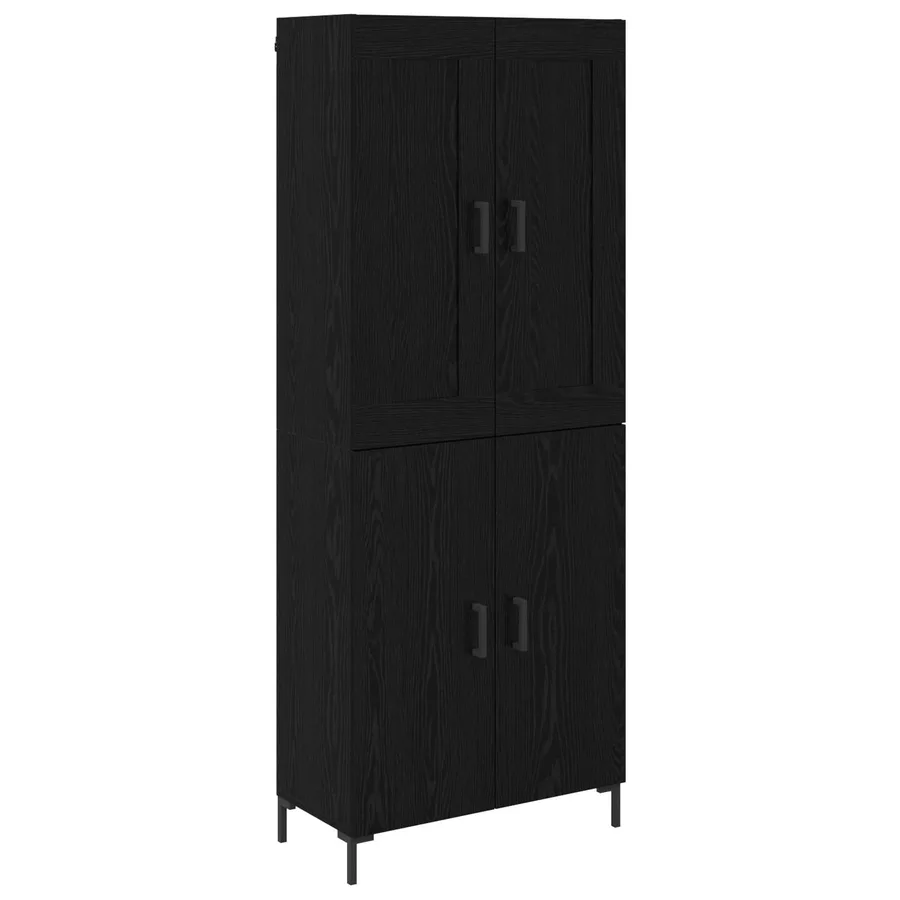 Haut Armoire 2 pcs Chêne noir Bois d'ingénierie - 2