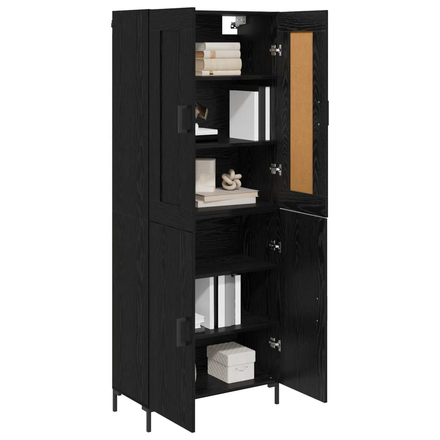 Haut Armoire 2 pcs Chêne noir Bois d'ingénierie - 3